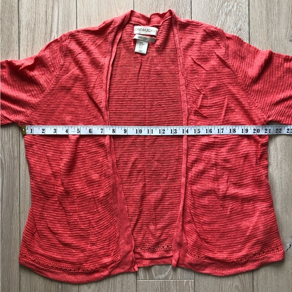 Cynthia Rowley 100% Linen Open Front Cardigan in Bright Orange Size M - Picture 2 of 9